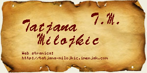 Tatjana Milojkić vizit kartica